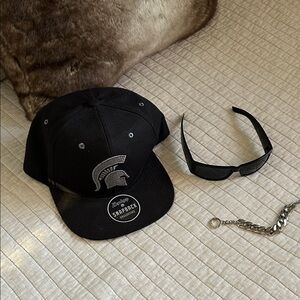 Zephyr Michigan State Spartans snapback hat black dark silver embroidery OS